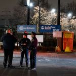 Police outside the Con Edison substation in Astoria (Craig Ruttle/AP/Shutterstock)